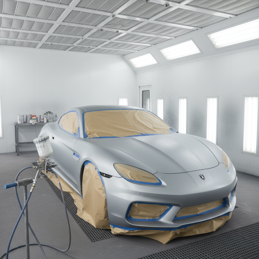 Automotive paint preparation with masked panels